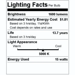GE LED Light Bulb (76117) -Light Bulbs Shop 76117 Lighting Facts Labelmd
