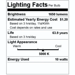 GE LED Light Bulb (76271) -Light Bulbs Shop 76271 Lighting Facts Labelmd