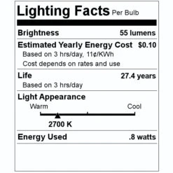 Bulbrite LED Light Bulb (770612) -Light Bulbs Shop 770612 Lighting Facts Labelmd