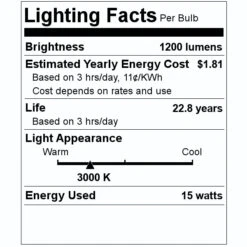 Bulbrite LED Light Bulb (772792) -Light Bulbs Shop 772792 Lighting Facts Labelmd
