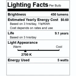 Bulbrite LED Light Bulb (776634) 7 Bulbrite LED Light Bulb (776634) -Light Bulbs Shop 776634 Lighting Facts Labelmd