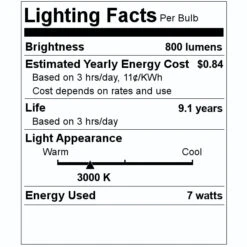 Bulbrite LED Light Bulb (776693) 7 Bulbrite LED Light Bulb (776693) -Light Bulbs Shop 776693 Lighting Facts Labelmd