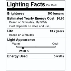 Bulbrite LED Light Bulb (776707) -Light Bulbs Shop 776707 Lighting Facts Labelmd