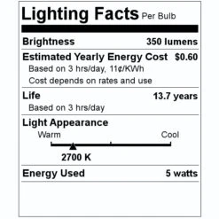 Bulbrite LED Light Bulb (776725) -Light Bulbs Shop 776725 Lighting Facts Labelmd