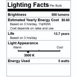 Bulbrite LED Filament Light Bulb (776788) -Light Bulbs Shop 776788 Lighting Facts Labelmd