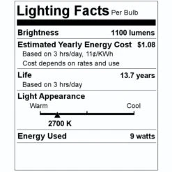 Bulbrite LED Light Bulb (776813) -Light Bulbs Shop 776813 Lighting Facts Labelmd
