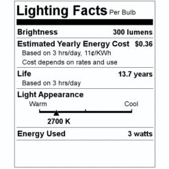Bulbrite LED Light Bulb (776853) 7 Bulbrite LED Light Bulb (776853) -Light Bulbs Shop 776853 Lighting Facts Labelmd