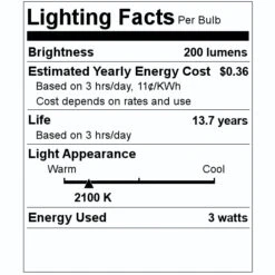 Bulbrite LED Light Bulb (776908) -Light Bulbs Shop 776908 Lighting Facts Labelmd