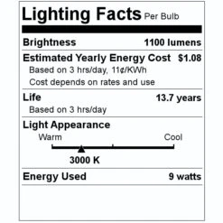 Bulbrite LED Light Bulb (776914) -Light Bulbs Shop 776914 Lighting Facts Labelmd