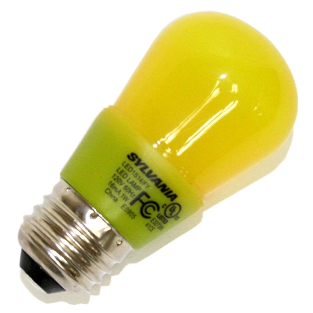 1 Watt 120 Volt S14 Medium Screw (E26) Base Yellow LED Sylvania Light Bulb 3 1 Watt 120 Volt S14 Medium Screw (E26) Base Yellow LED Sylvania Light Bulb