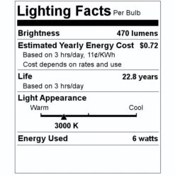 Halco LED Light Bulb (80180) -Light Bulbs Shop 80180 Lighting Facts Labelmd
