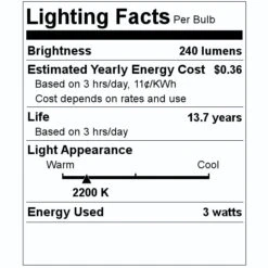 Sunlite LED Antique Filament Light Bulb (80460) 7 Sunlite LED Antique Filament Light Bulb (80460) -Light Bulbs Shop 80460 Lighting Facts Labelmd