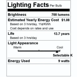 Feit Electric LED Light Bulb (81001) 7 Feit Electric LED Light Bulb (81001) -Light Bulbs Shop 81001 Lighting Facts Labelmd
