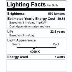 Halco LED Reflector Flood Retrofit (82965) -Light Bulbs Shop 82965 Lighting Facts Labelmd