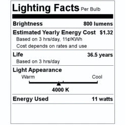Halco LED Reflector Flood Retrofit (83105) -Light Bulbs Shop 83105 Lighting Facts Labelmd