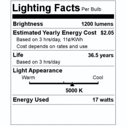 Halco LED Light Bulb (83135) -Light Bulbs Shop 83135 Lighting Facts Labelmd