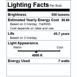 Halco LED Reflector Flood Retrofit (83152) -Light Bulbs Shop 83152 Lighting Facts Labelmd