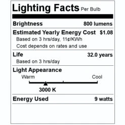 Sunlite LED Pendant Light (88710) -Light Bulbs Shop 88710 Lighting Facts Labelmd
