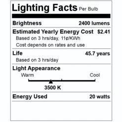 Sunlite LED Light Fixture (88792) -Light Bulbs Shop 88792 Lighting Facts Labelmd