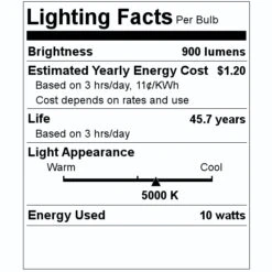Feit Electric LED Light Bulb (90724) -Light Bulbs Shop 90724 Lighting Facts Labelmd