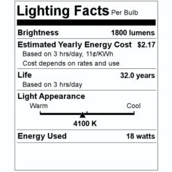 Feit Electric LED Light Bulb (2 Pack) (90737) 7 Feit Electric LED Light Bulb (2 Pack) (90737) -Light Bulbs Shop 90737 Lighting Facts Labelmd