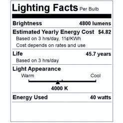 Venture LED Light Bulb (91312) -Light Bulbs Shop 91312 Lighting Facts Labelmd