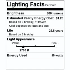 Maxlite LED Light Bulb (91814) 7 Maxlite LED Light Bulb (91814) -Light Bulbs Shop 91814 Lighting Facts Labelmd