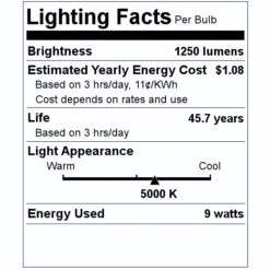 Maxlite LED Tube (92002) -Light Bulbs Shop 92002 Lighting Facts Labelmd