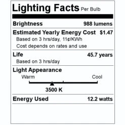 Maxlite LED Light Fixture (92794) -Light Bulbs Shop 92794 Lighting Facts Labelmd