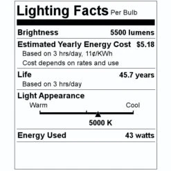 Lunera LED Light Bulb (96501) 7 Lunera LED Light Bulb (96501) -Light Bulbs Shop 96501 Lighting Facts Labelmd
