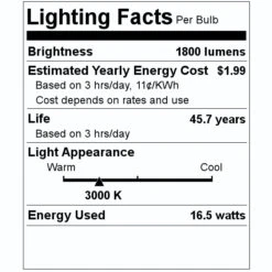 Green Creative LED Light Bulb (98256) -Light Bulbs Shop 98256 Lighting Facts Labelmd