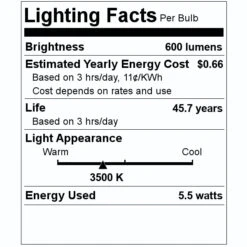 Green Creative LED Light Bulb (98385) -Light Bulbs Shop 98385 Lighting Facts Labelmd