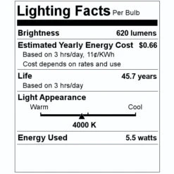 Green Creative LED Light Bulb (98406) -Light Bulbs Shop 98406 Lighting Facts Labelmd