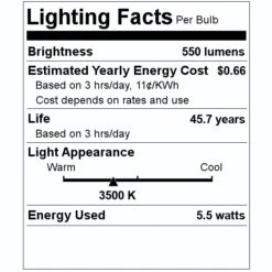 Green Creative LED Light Bulb (98409) 7 Green Creative LED Light Bulb (98409) -Light Bulbs Shop 98409 Lighting Facts Labelmd