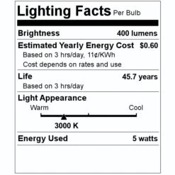 Green Creative LED Light Fixture (98440) -Light Bulbs Shop 98440 Lighting Facts Labelmd