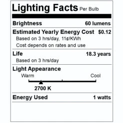 Feit Electric LED Light Bulb (99028) -Light Bulbs Shop 99028 Lighting Facts Labelmd