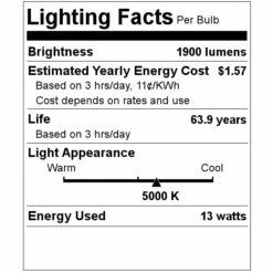 GE LED Light Bulb (99691) -Light Bulbs Shop 99691 Lighting Facts Labelmd