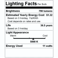 4" - 11 Watt - 120 Volt - 5,000K - Daylight - White - ProLED - Dimmable| Halco LED Downlight -Light Bulbs Shop 99870 Lighting Facts Labelmd